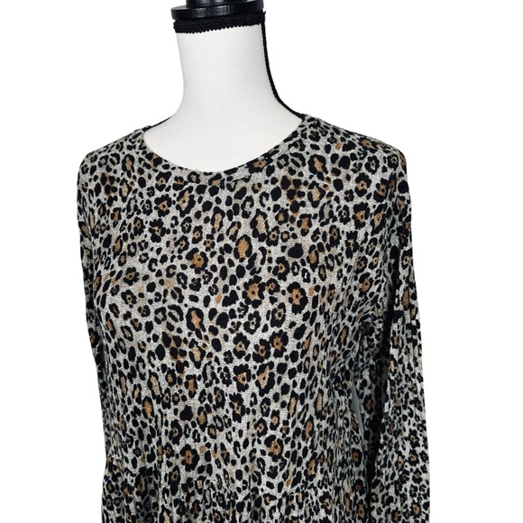Zara Leopard Long Sleeve Knit Dress - Picture 3 of 5